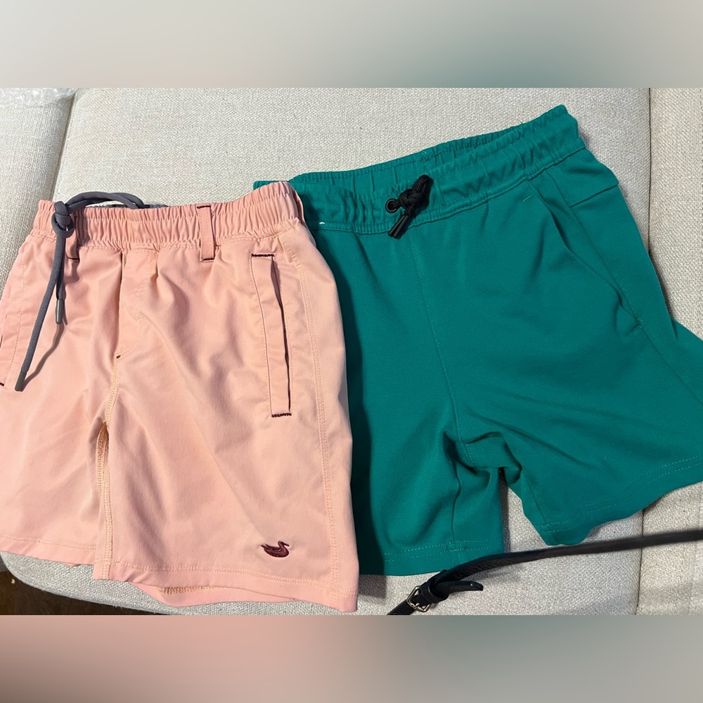 Bundle Southern Marsh Salmon Performance Shorts and Green Tech Shorts 7 Youth